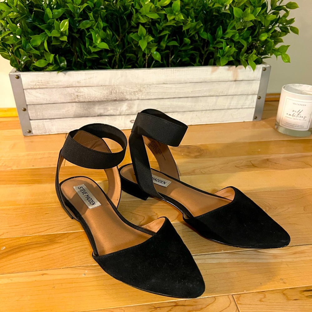 Steve Madden Pointed Toe Flats - Stretch Ankle Strap